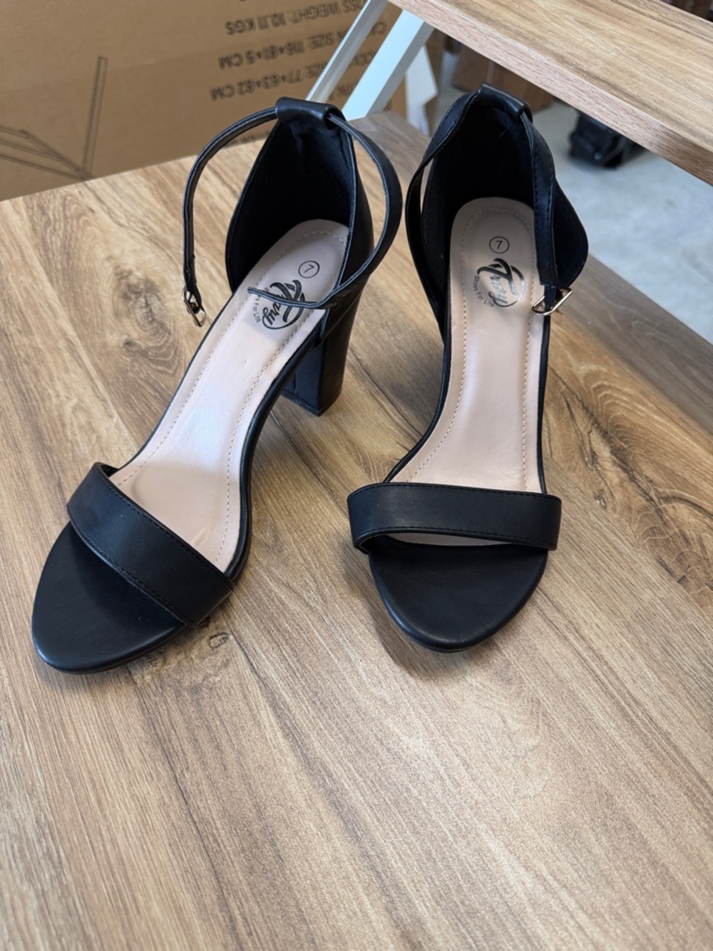Classic Black Ankle-Strap Block Heels
